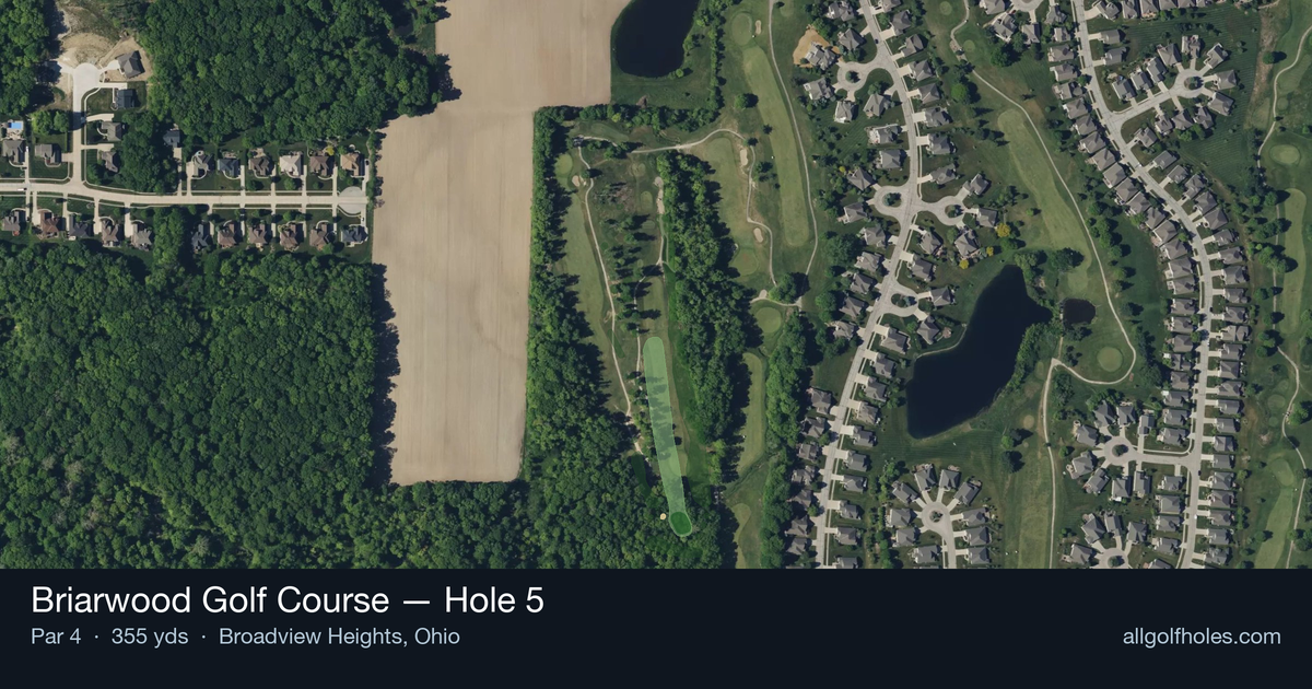 Hole 5 aerial at Briarwood Golf Course