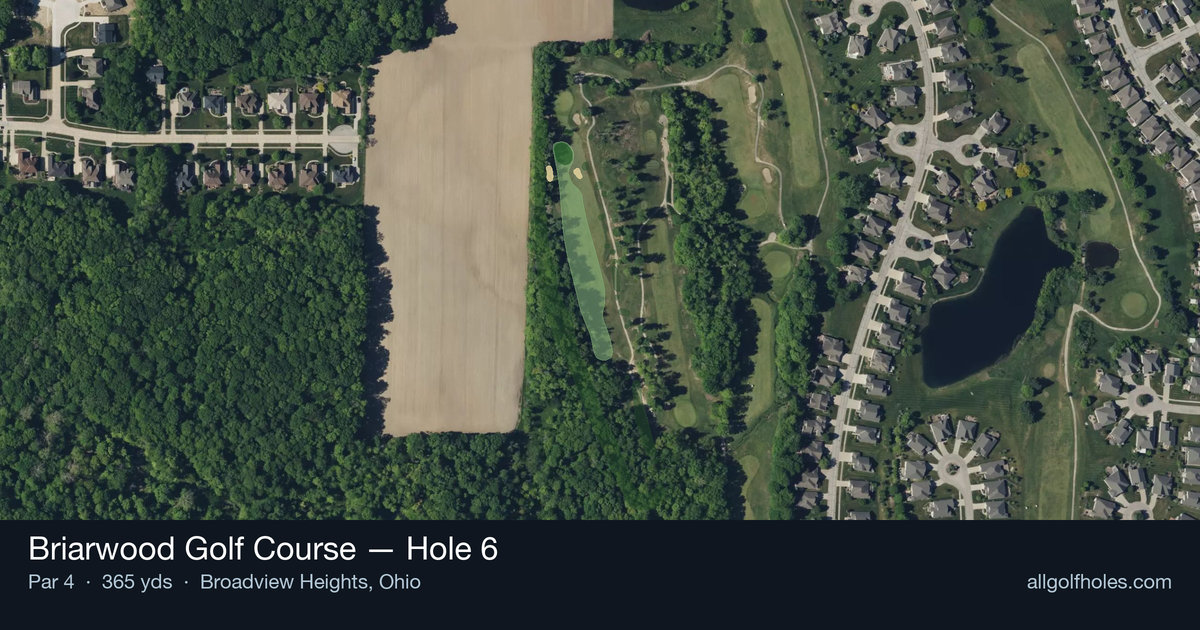Hole 6 aerial at Briarwood Golf Course