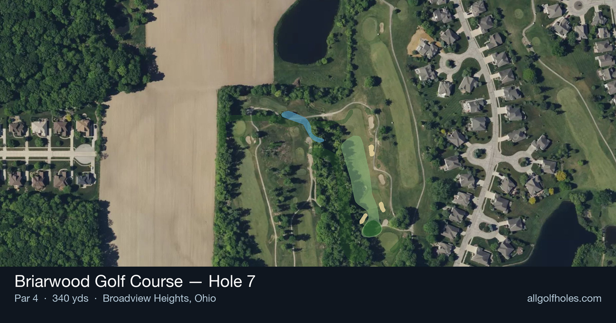 Hole 7 aerial at Briarwood Golf Course