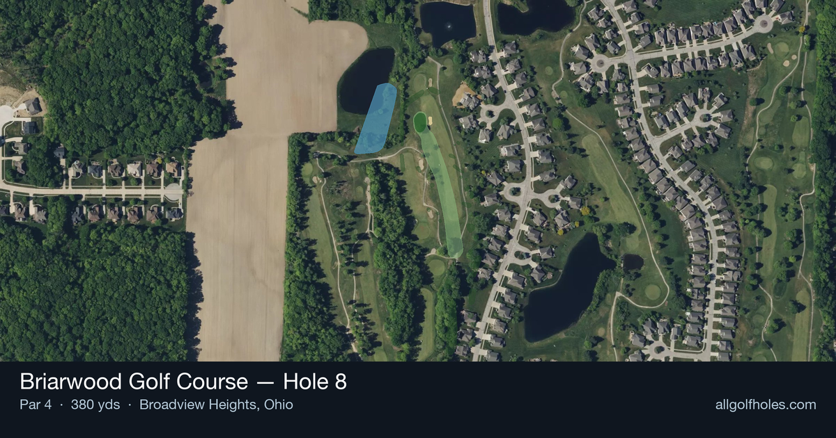 Hole 8 aerial at Briarwood Golf Course