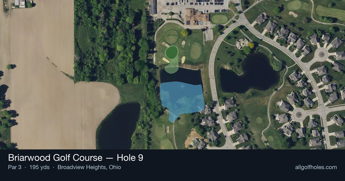 Hole 9 aerial at Briarwood Golf Course