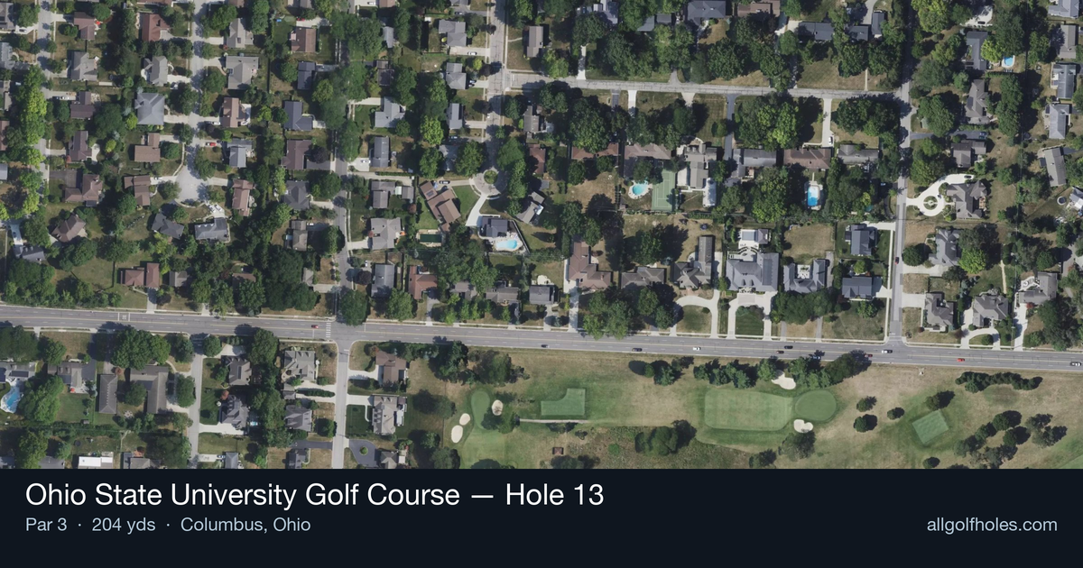 Hole 13 aerial at Ohio State University Golf Course