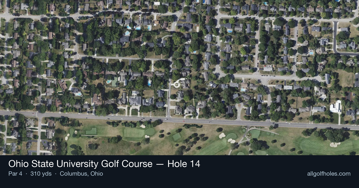Hole 14 aerial at Ohio State University Golf Course