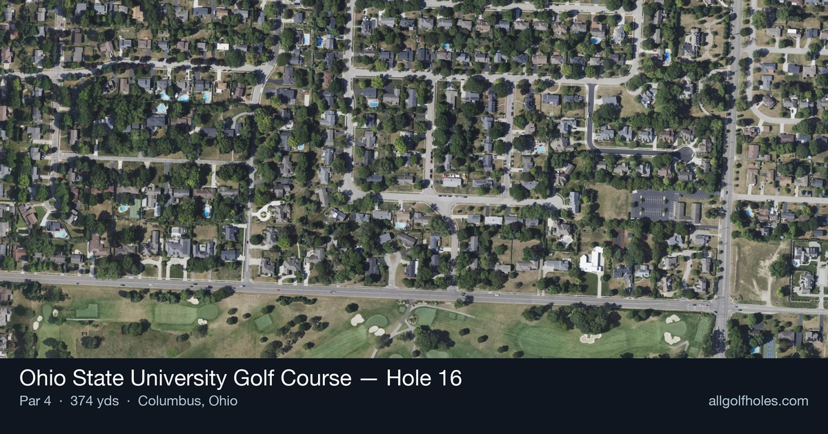 Hole 16 aerial at Ohio State University Golf Course