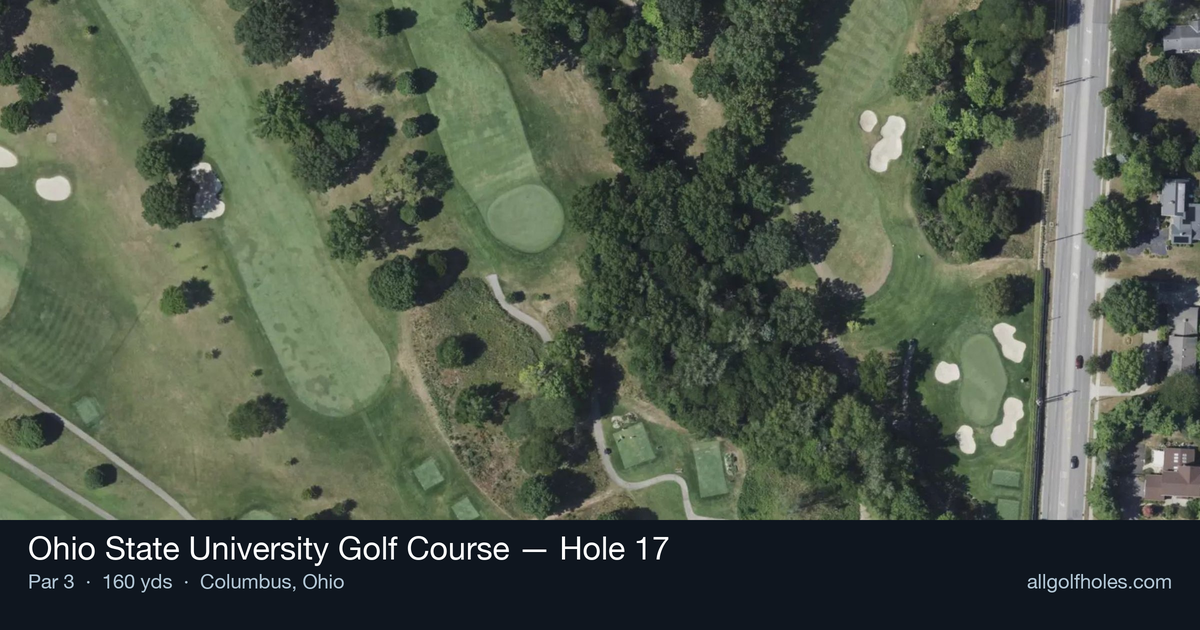 Hole 17 aerial at Ohio State University Golf Course