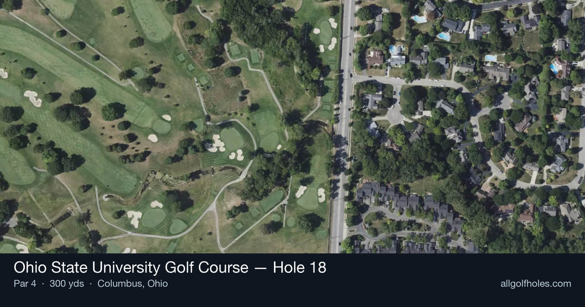 Hole 18 aerial at Ohio State University Golf Course