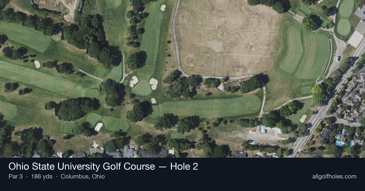 Hole 2 aerial at Ohio State University Golf Course