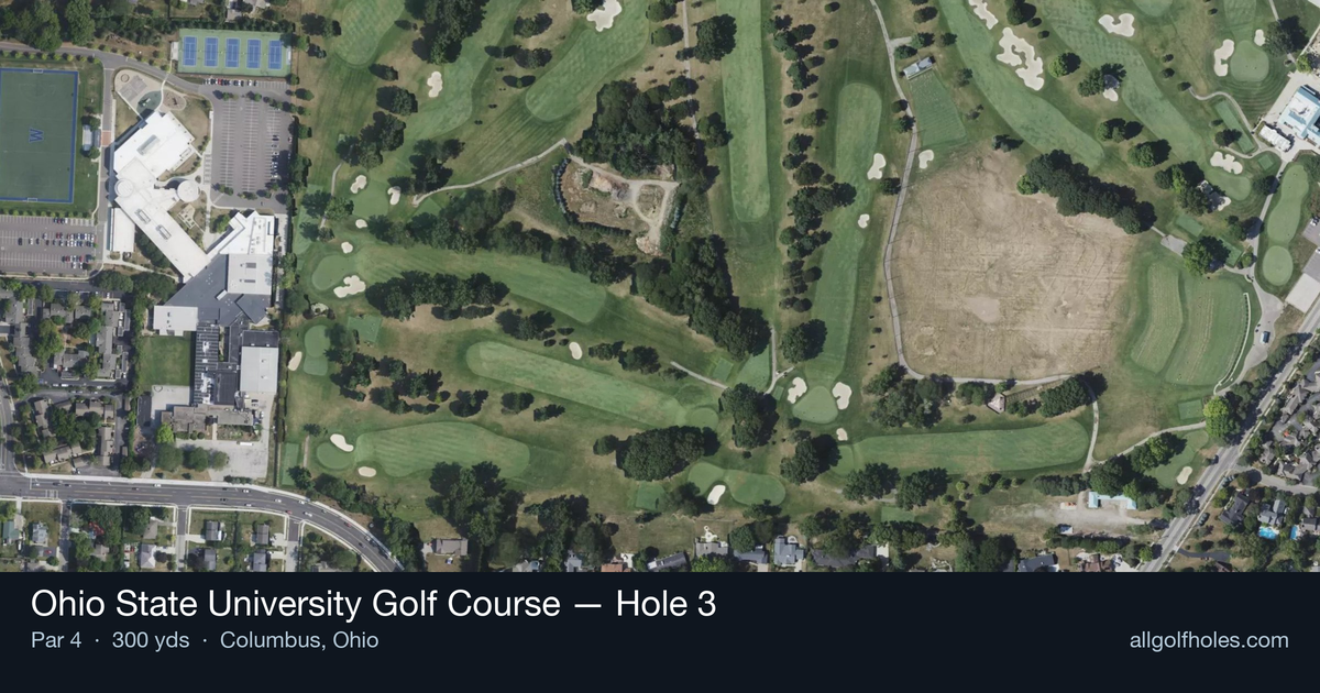 Hole 3 aerial at Ohio State University Golf Course