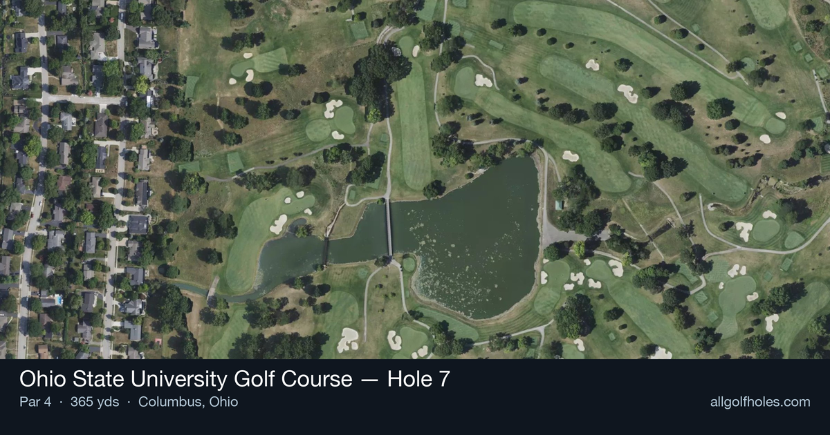 Hole 7 aerial at Ohio State University Golf Course