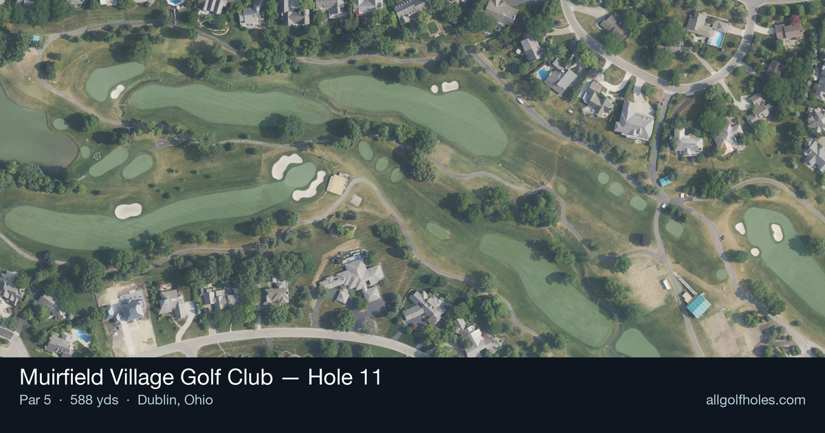 Hole 11 aerial at Muirfield Village Golf Club