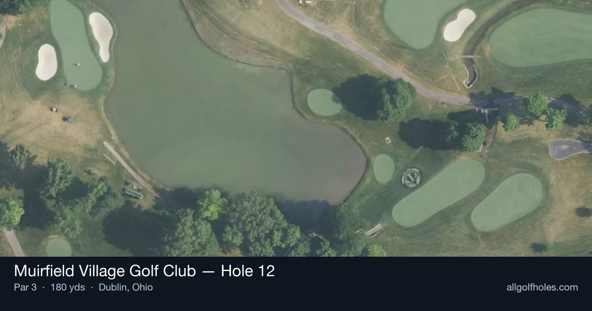 Hole 12 aerial at Muirfield Village Golf Club
