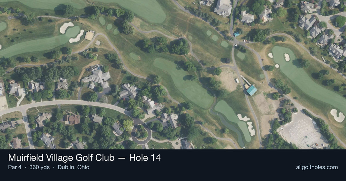 Hole 14 aerial at Muirfield Village Golf Club
