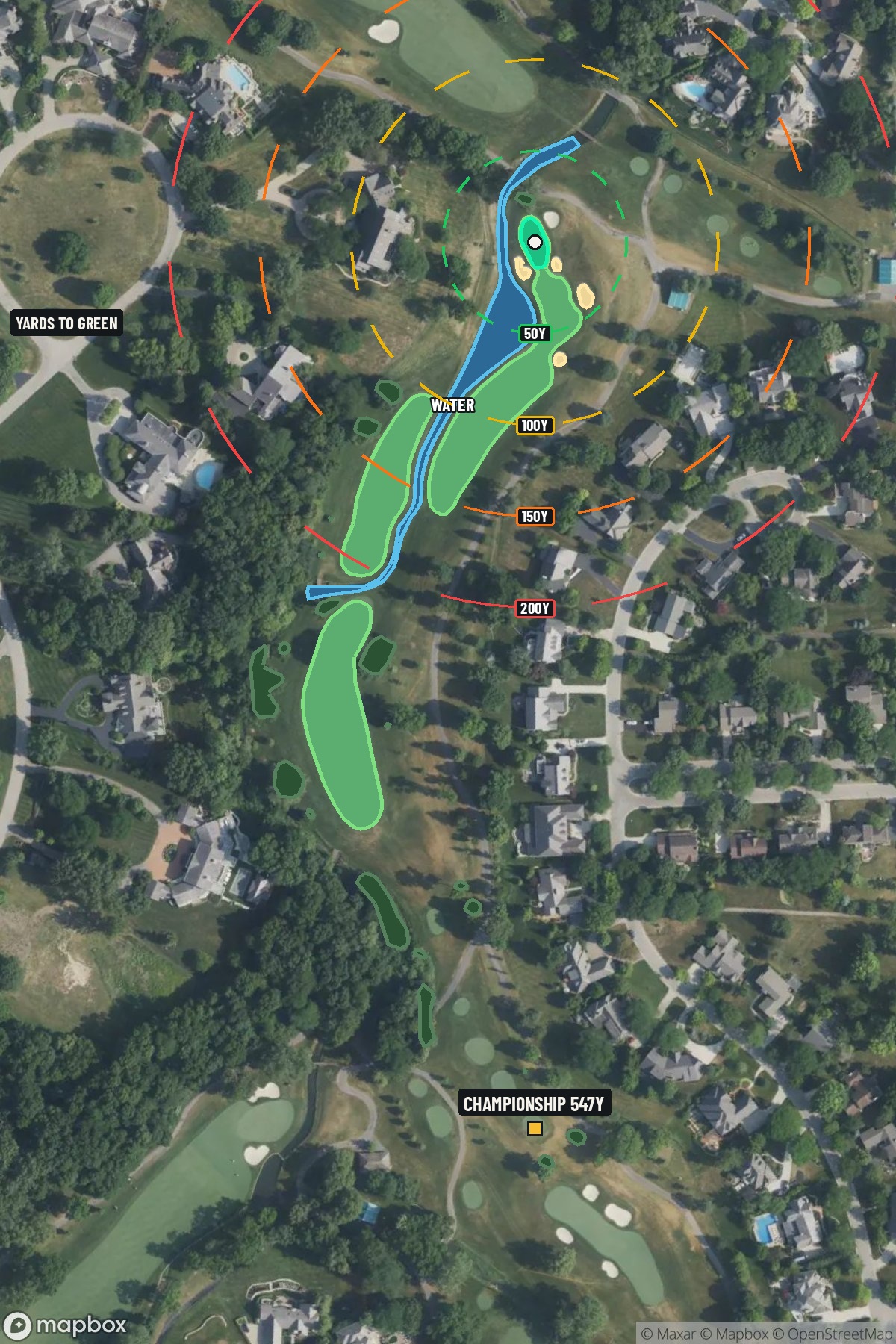 Hole 5 aerial at Muirfield Village Golf Club