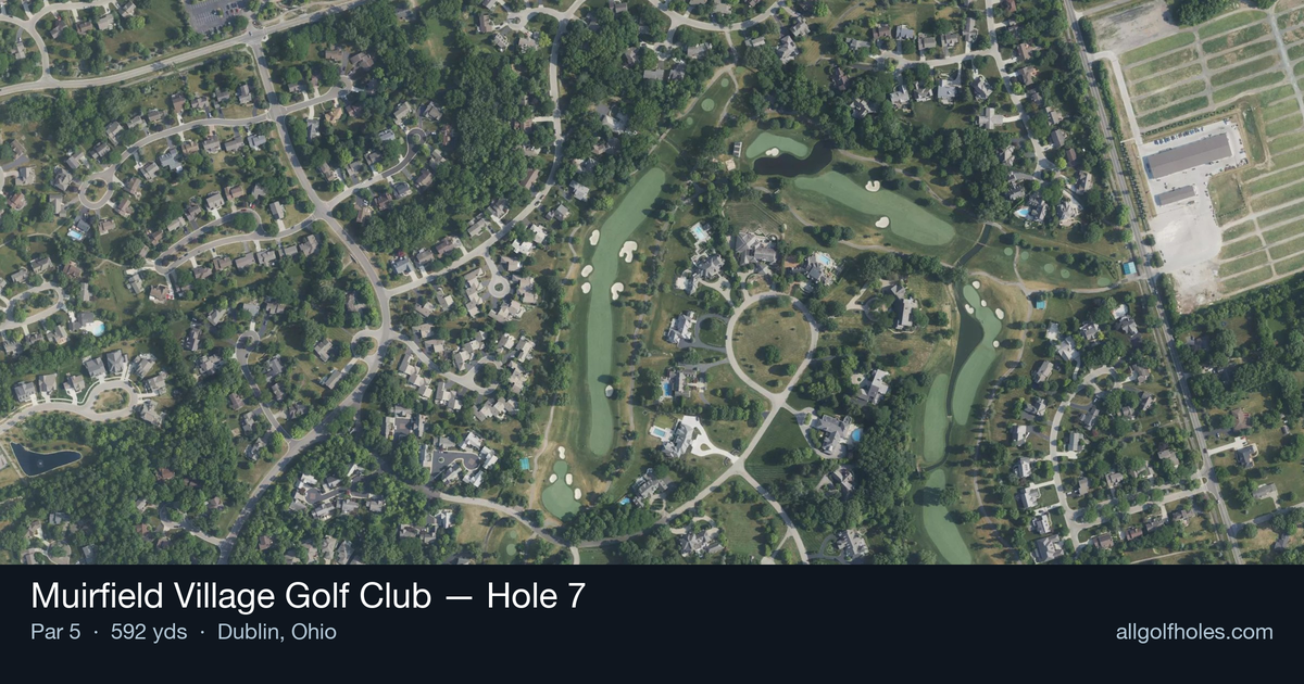 Hole 7 aerial at Muirfield Village Golf Club