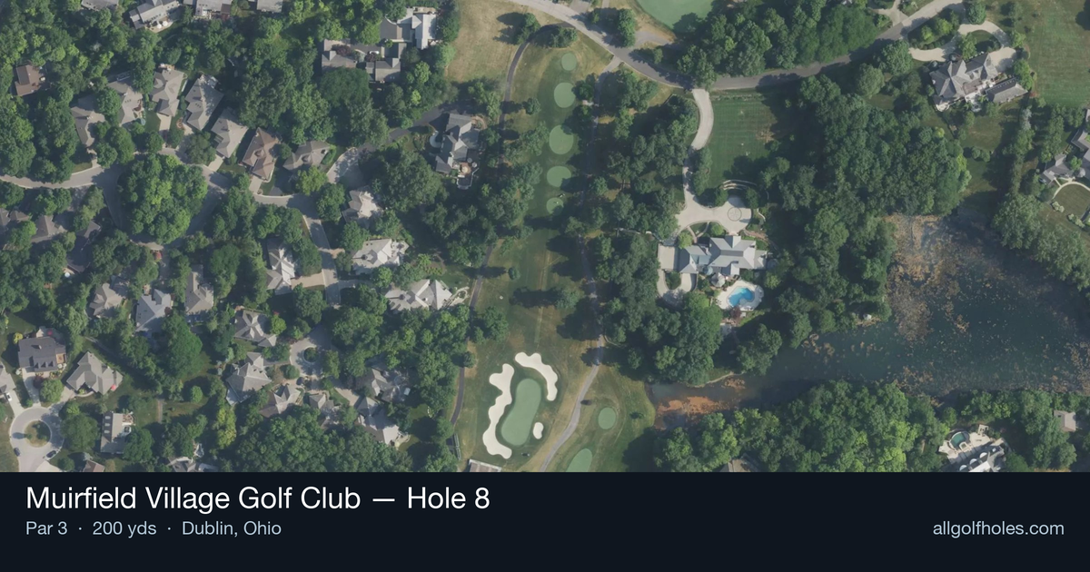 Hole 8 aerial at Muirfield Village Golf Club