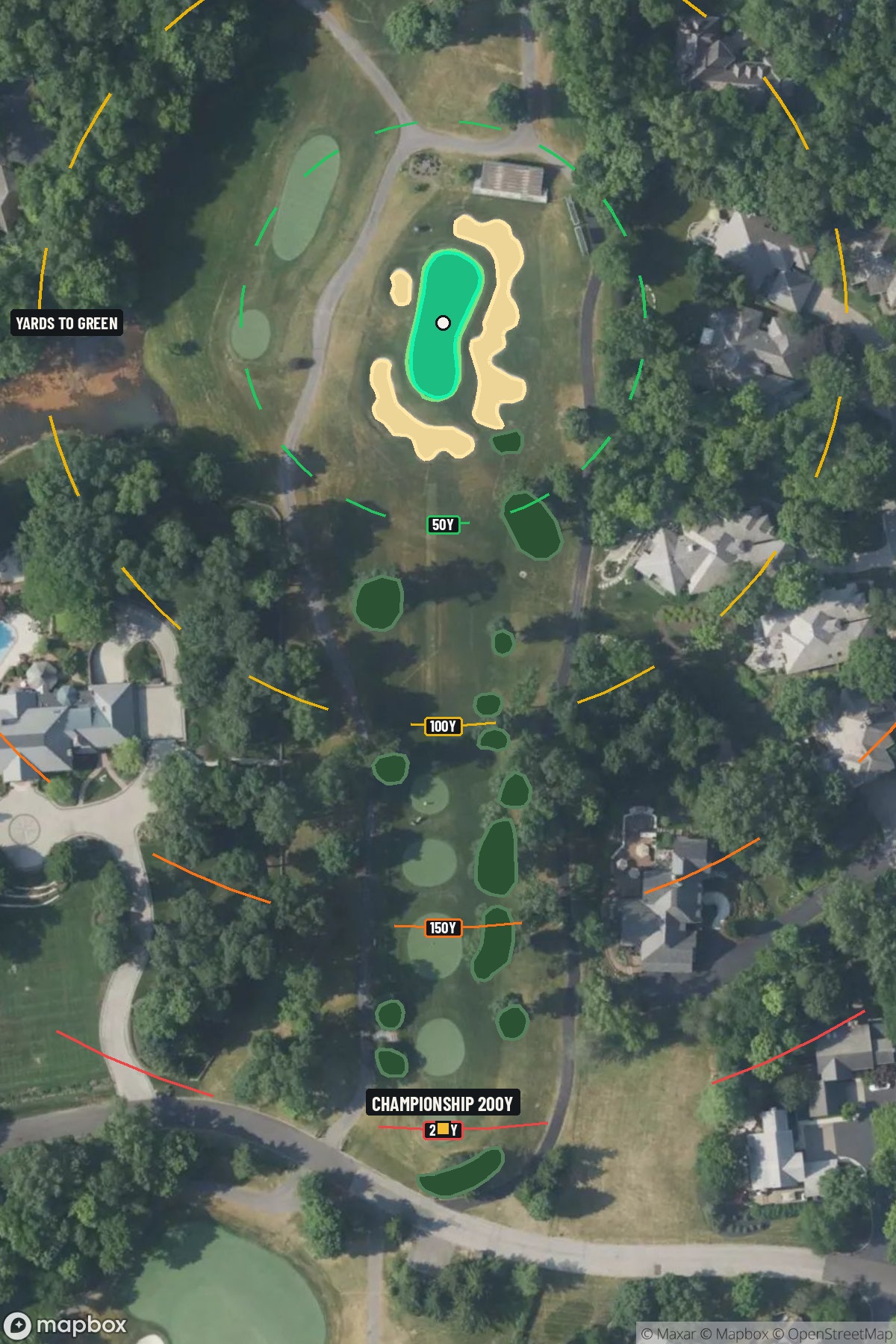 Hole 8 aerial at Muirfield Village Golf Club