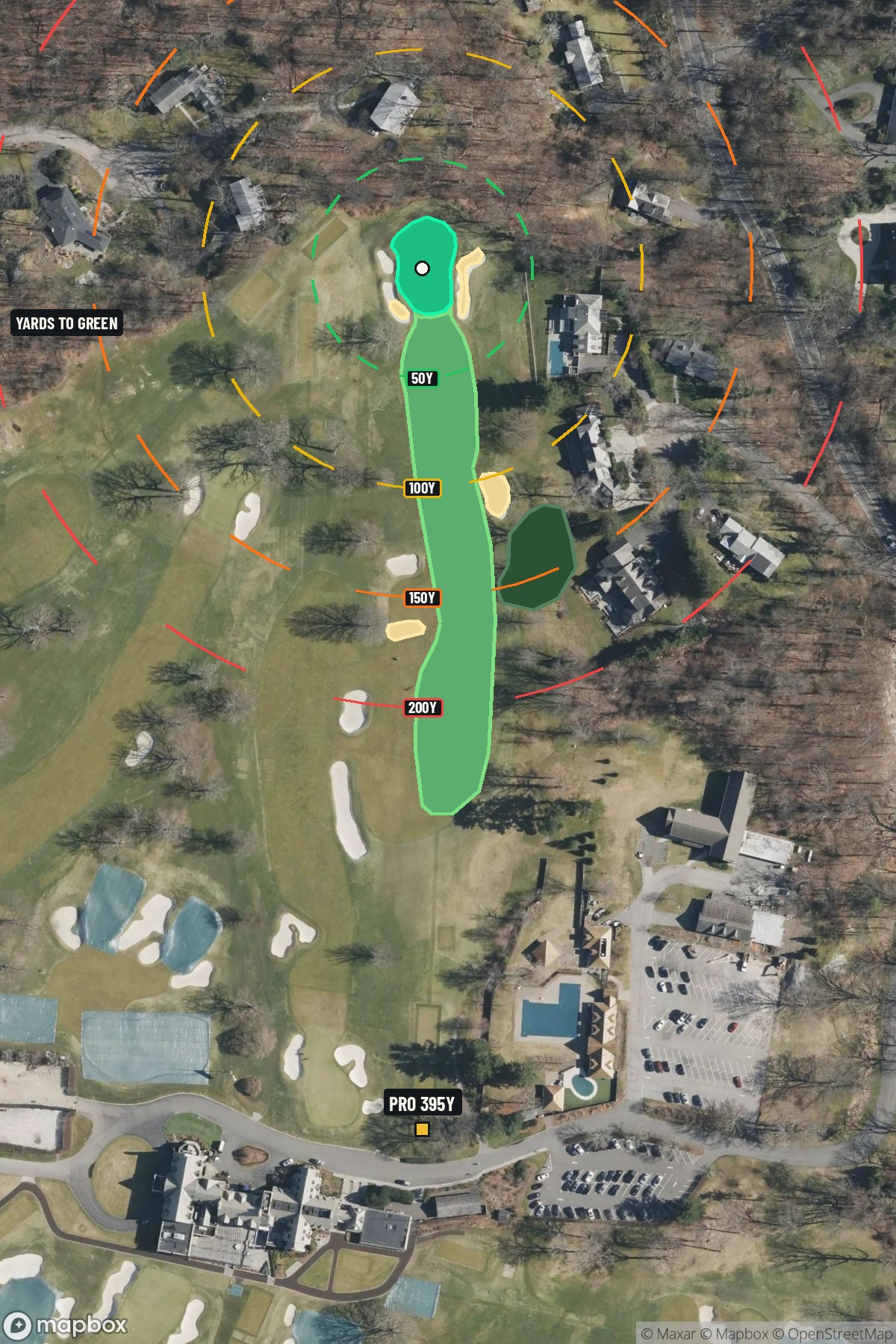 Hole 1 aerial at Winged Foot Golf Club (East Course)