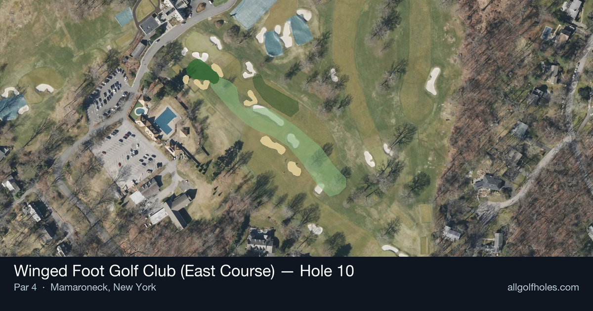 Hole 10 aerial at Winged Foot Golf Club (East Course)