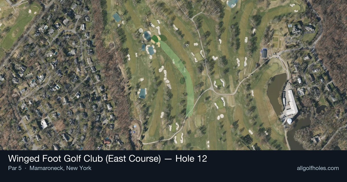 Hole 12 aerial at Winged Foot Golf Club (East Course)