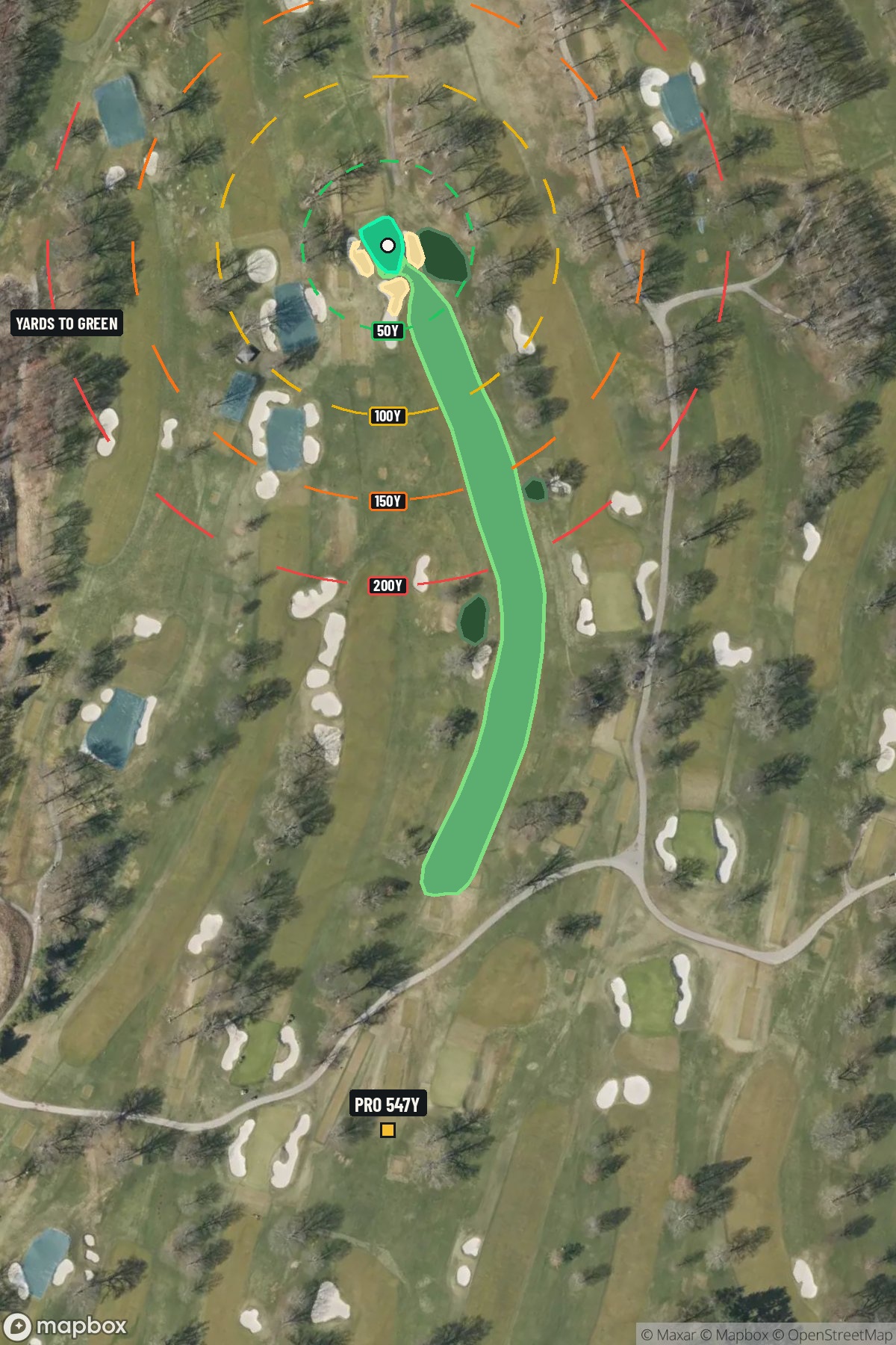 Hole 12 aerial at Winged Foot Golf Club (East Course)