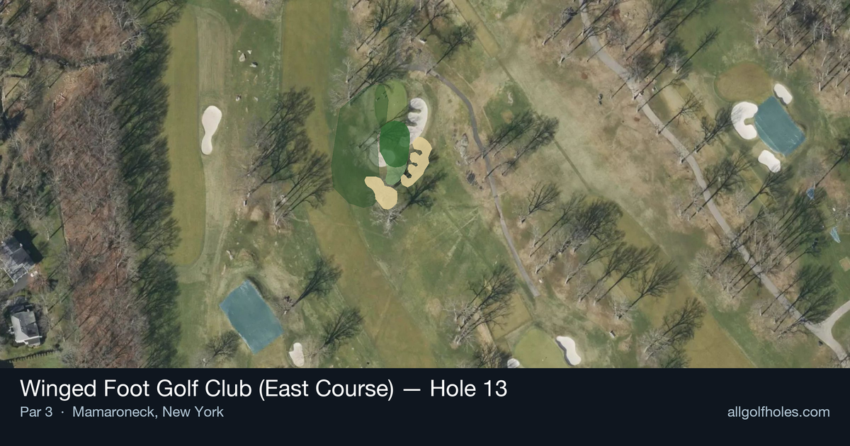 Hole 13 aerial at Winged Foot Golf Club (East Course)