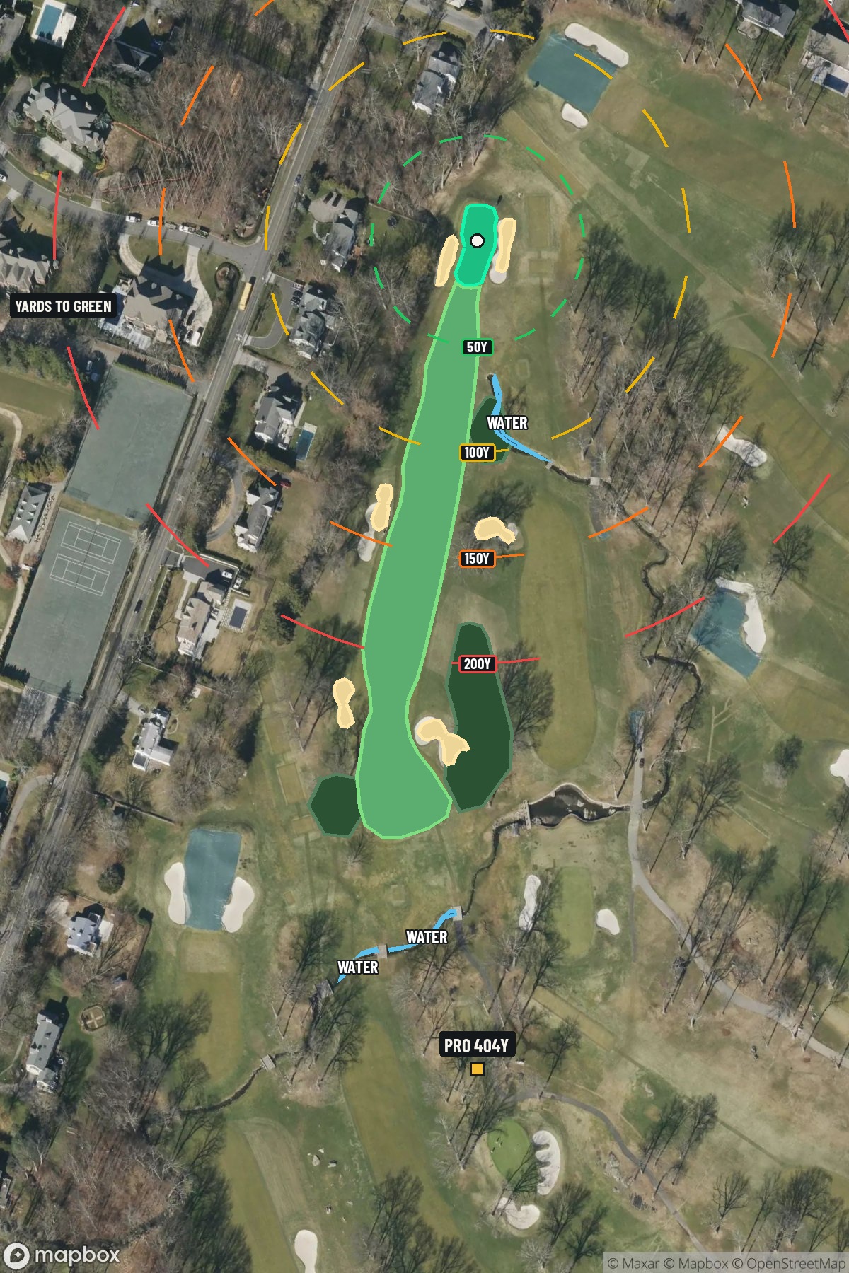 Hole 14 aerial at Winged Foot Golf Club (East Course)