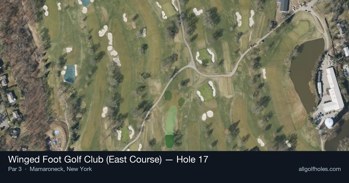 Hole 17 aerial at Winged Foot Golf Club (East Course)