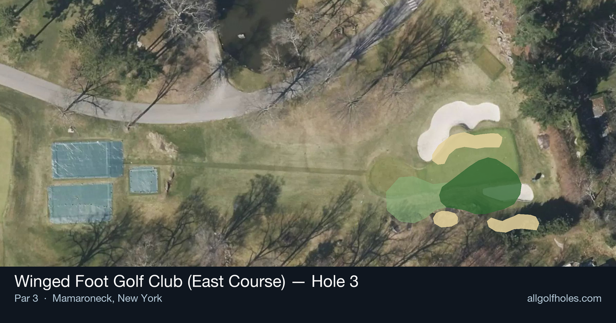 Hole 3 aerial at Winged Foot Golf Club (East Course)