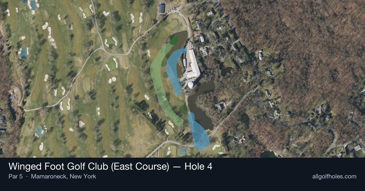 Hole 4 aerial at Winged Foot Golf Club (East Course)