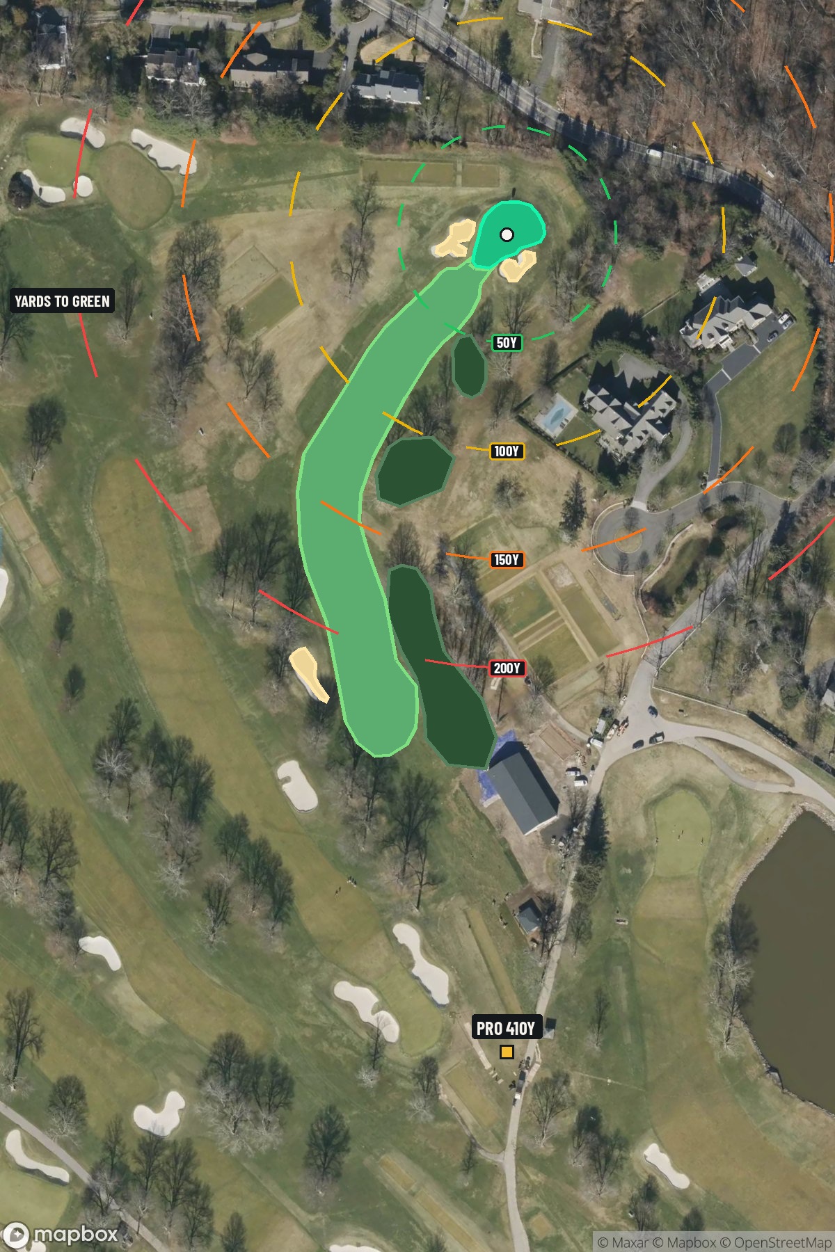 Hole 5 aerial at Winged Foot Golf Club (East Course)