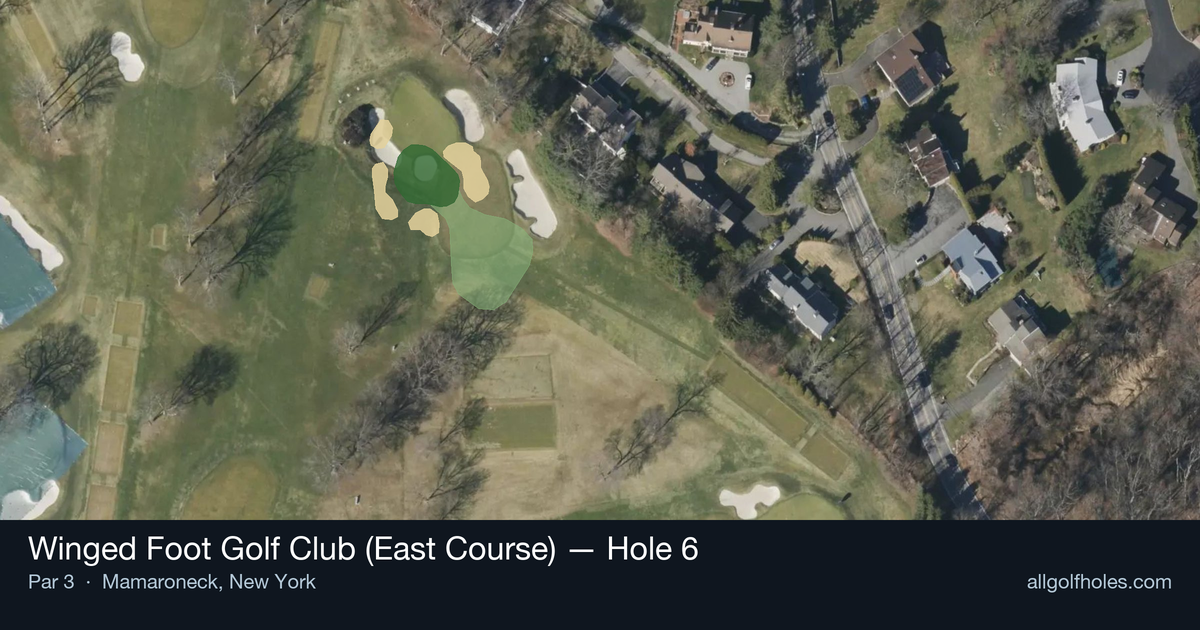 Hole 6 aerial at Winged Foot Golf Club (East Course)
