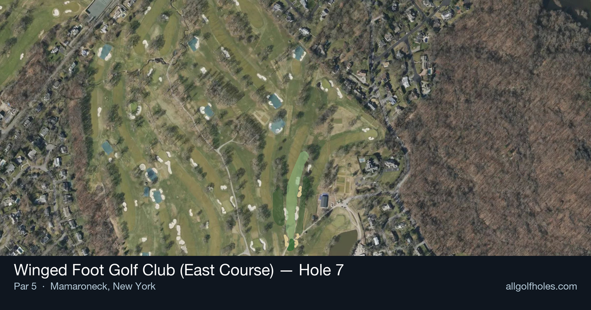 Hole 7 aerial at Winged Foot Golf Club (East Course)