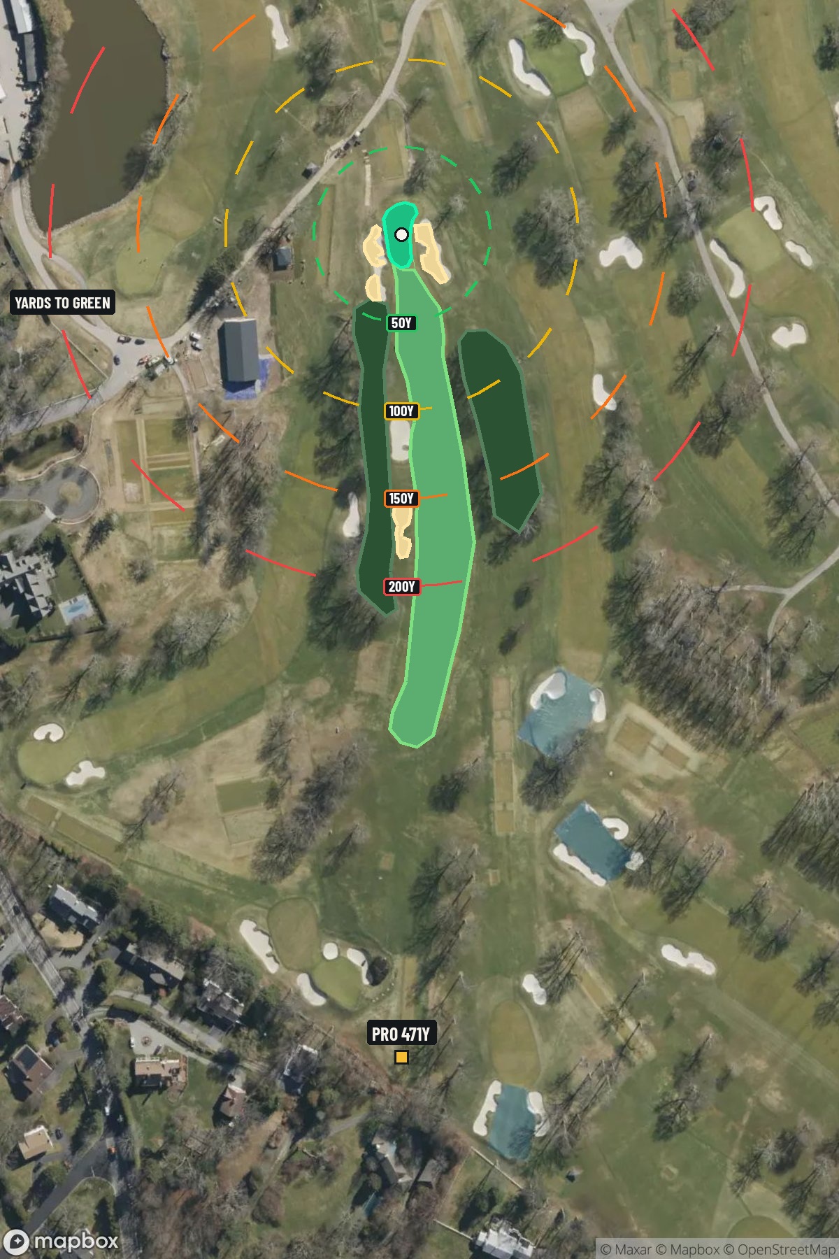 Hole 7 aerial at Winged Foot Golf Club (East Course)