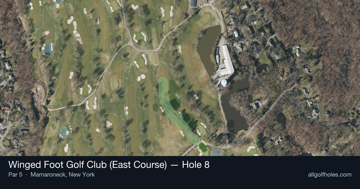Hole 8 aerial at Winged Foot Golf Club (East Course)