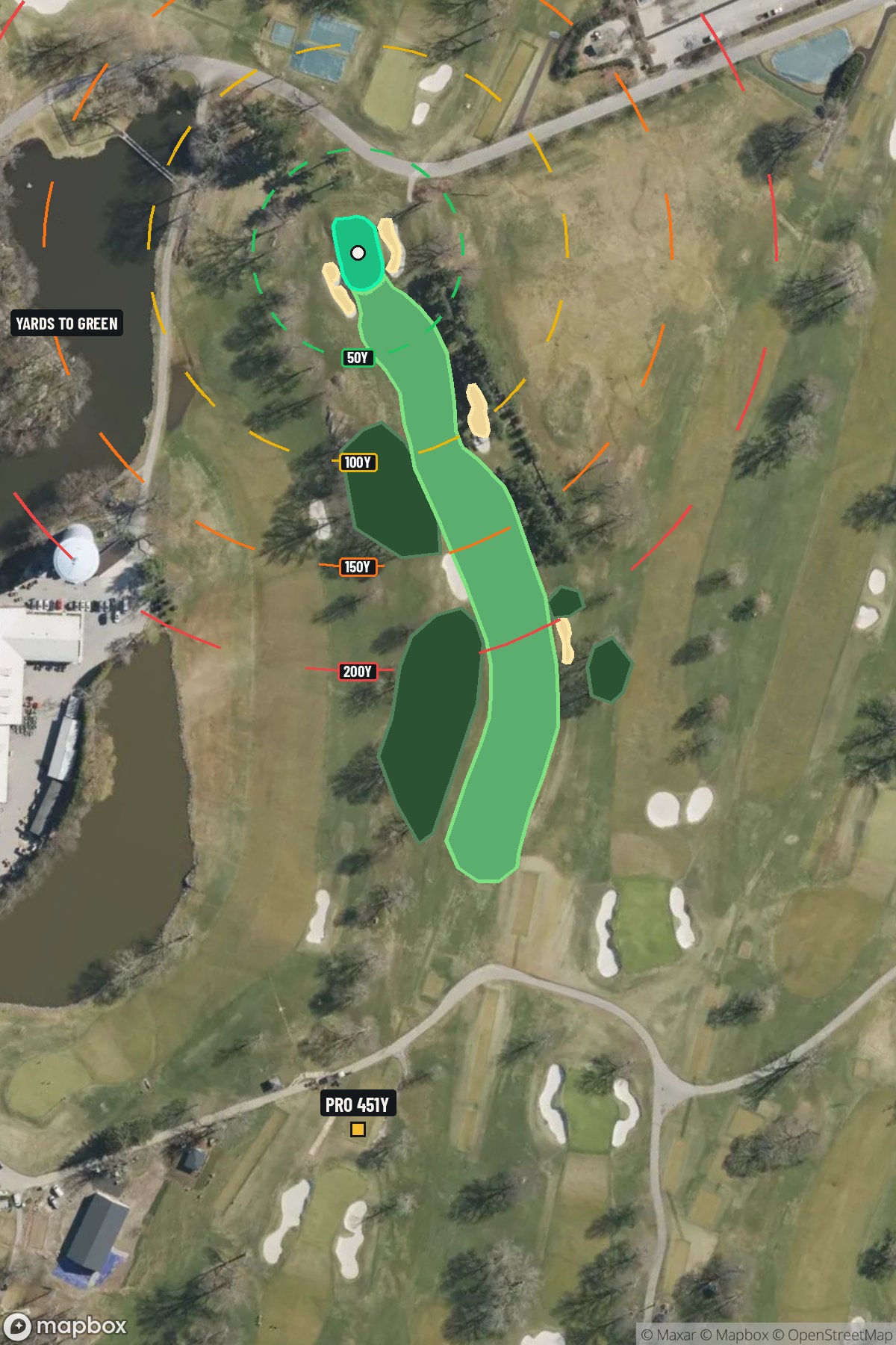 Hole 8 aerial at Winged Foot Golf Club (East Course)