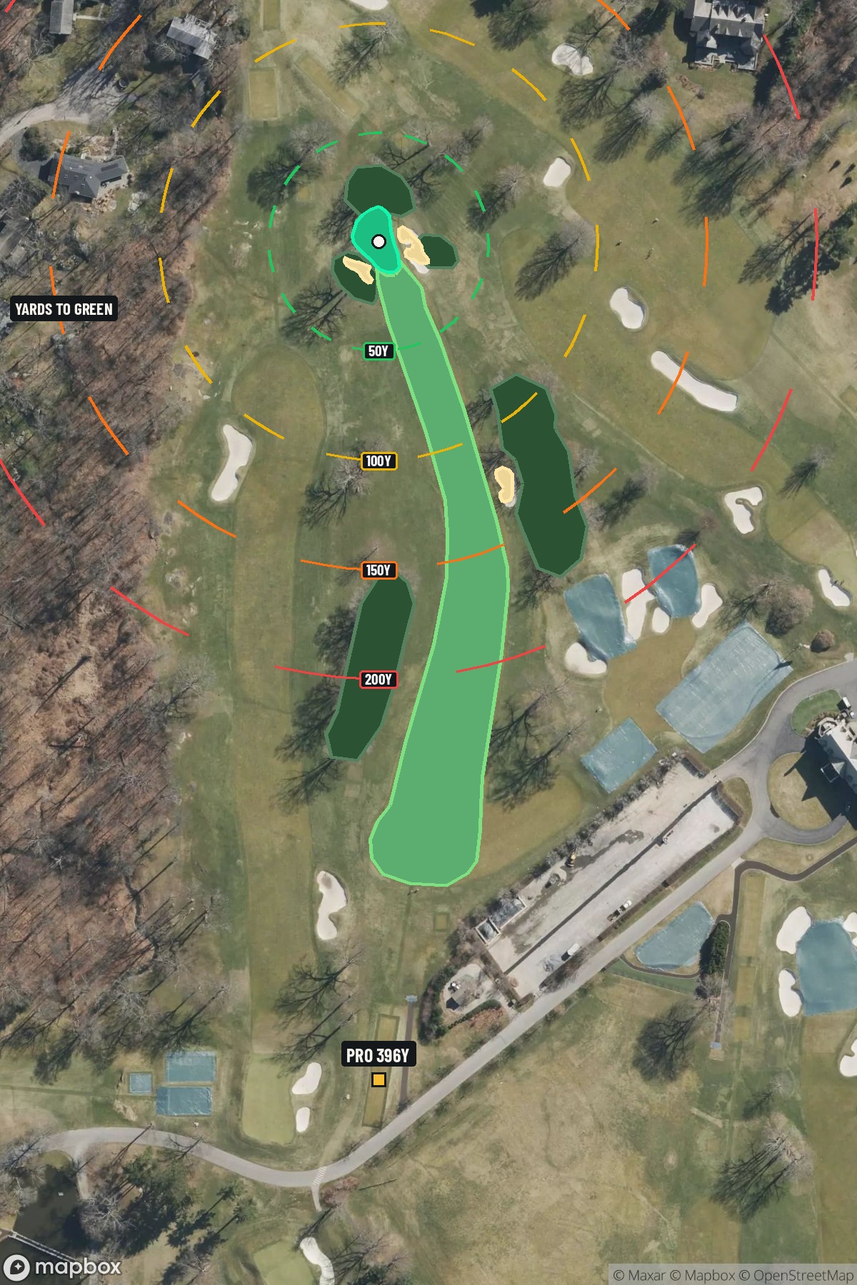 Hole 9 aerial at Winged Foot Golf Club (East Course)