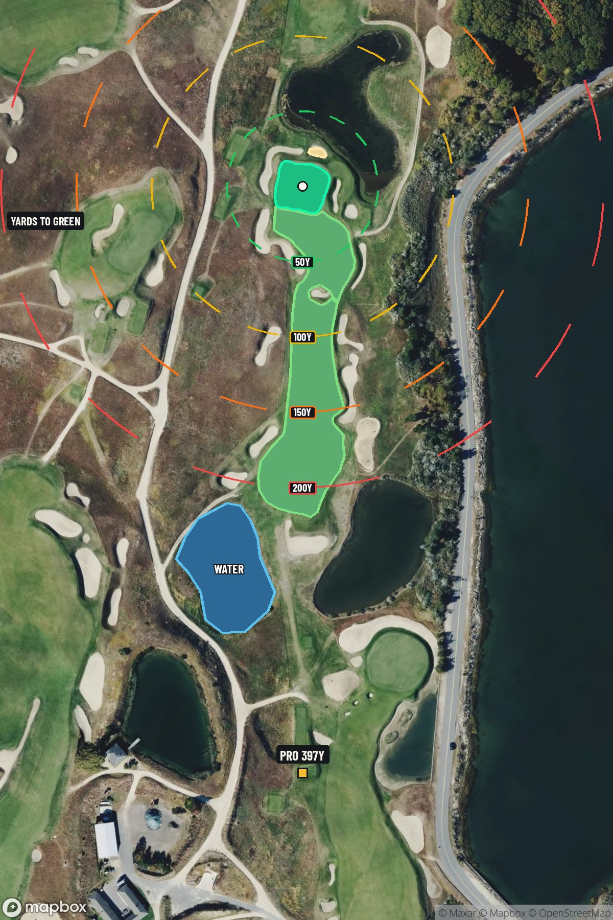 Hole 15 aerial at National Golf Links of America