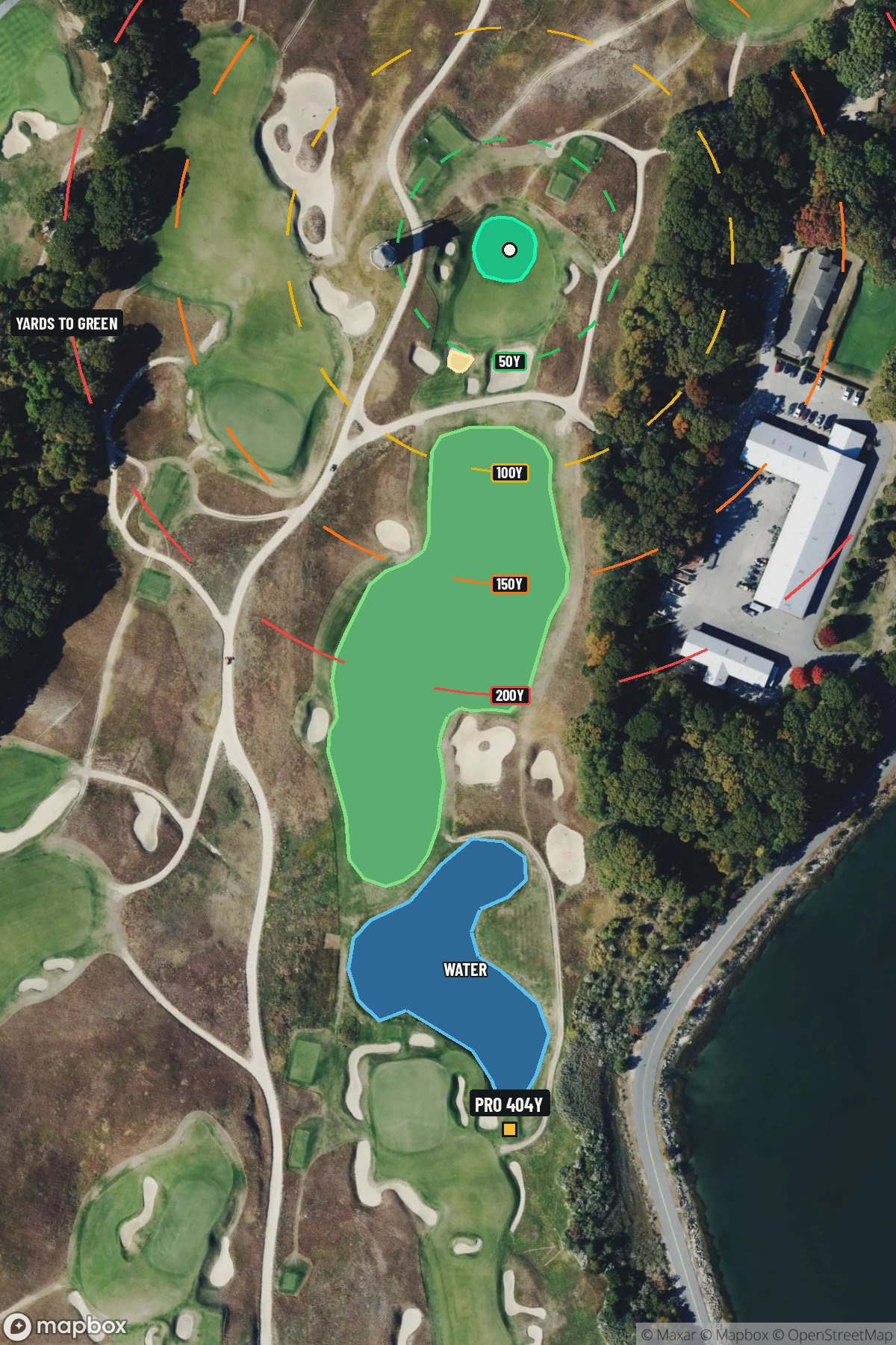 Hole 16 aerial at National Golf Links of America