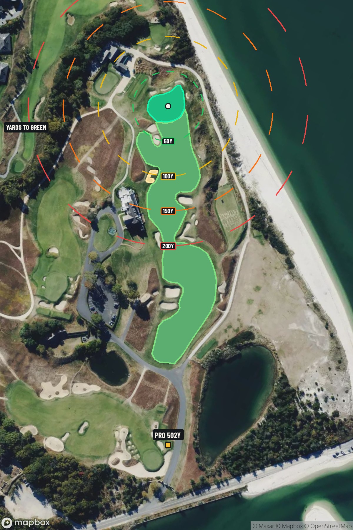 Hole 18 aerial at National Golf Links of America