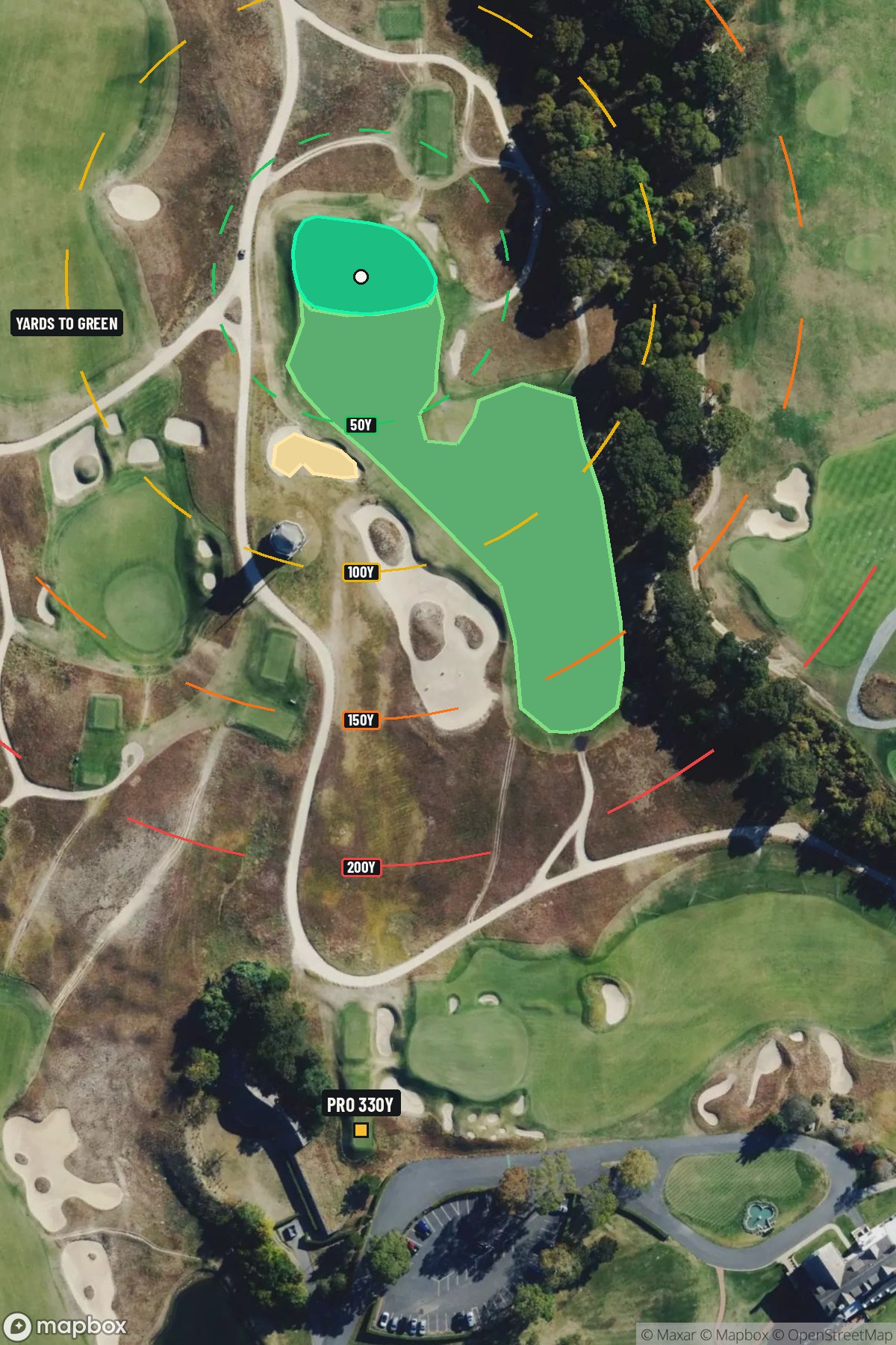 Hole 2 aerial at National Golf Links of America