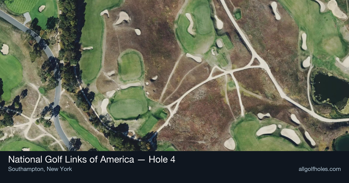 Hole 4 aerial at National Golf Links of America