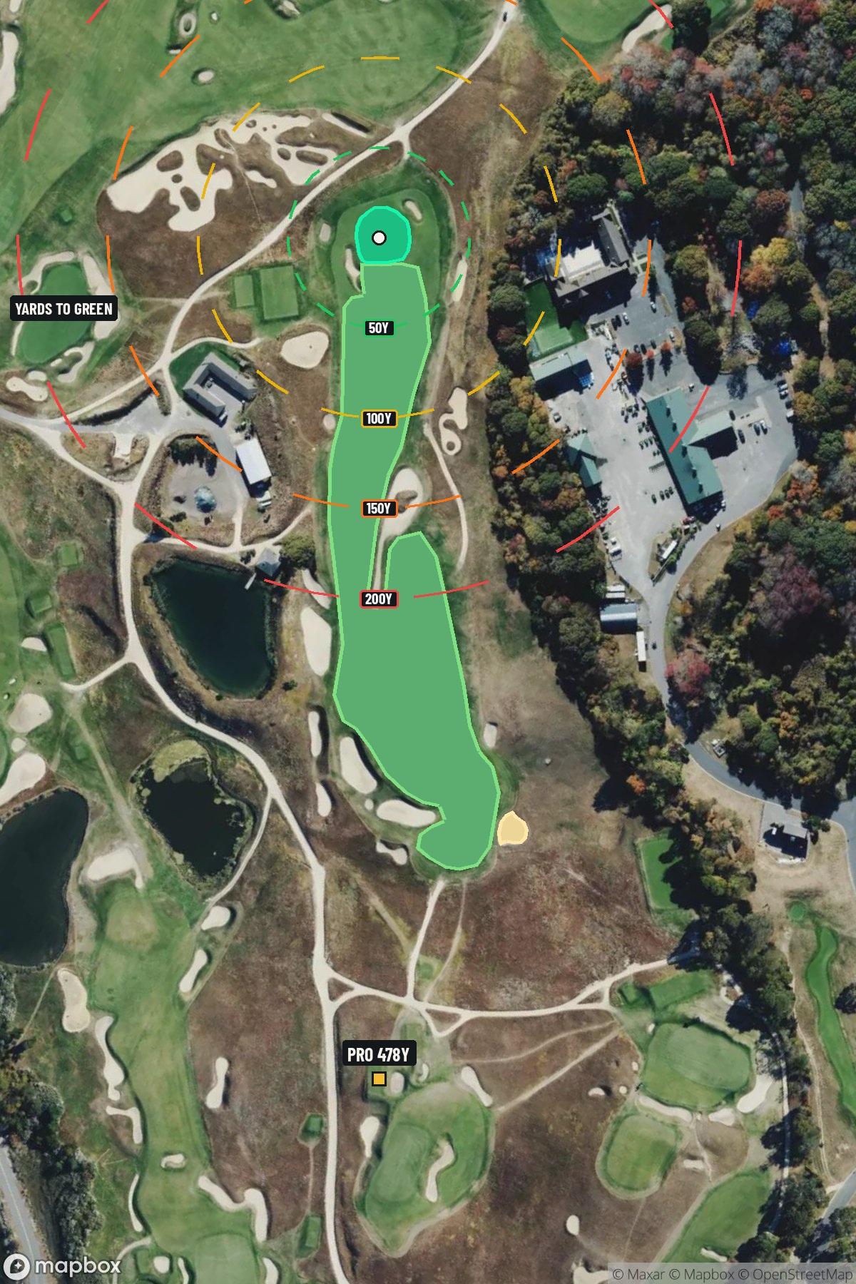Hole 5 aerial at National Golf Links of America