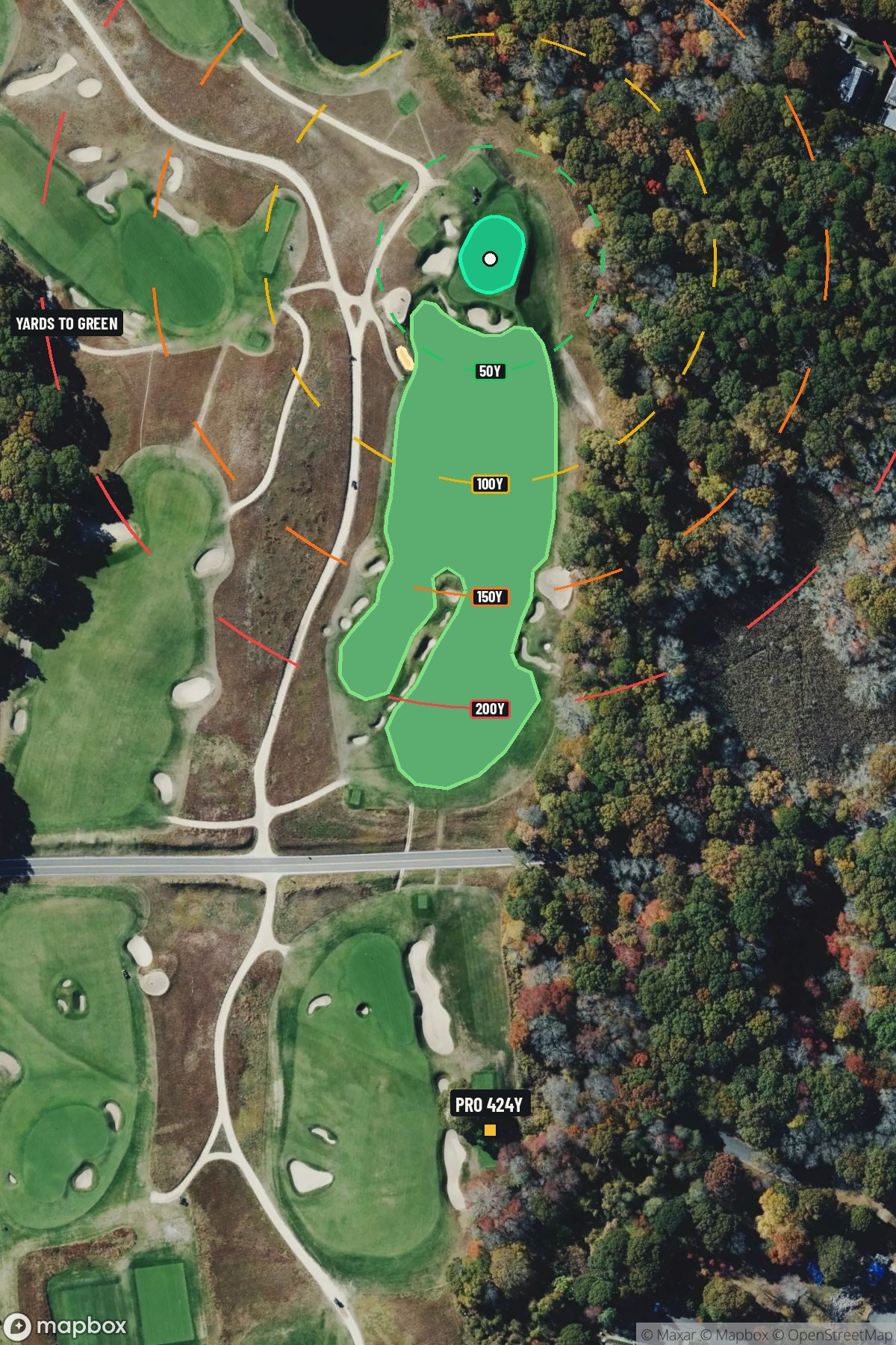 Hole 8 aerial at National Golf Links of America