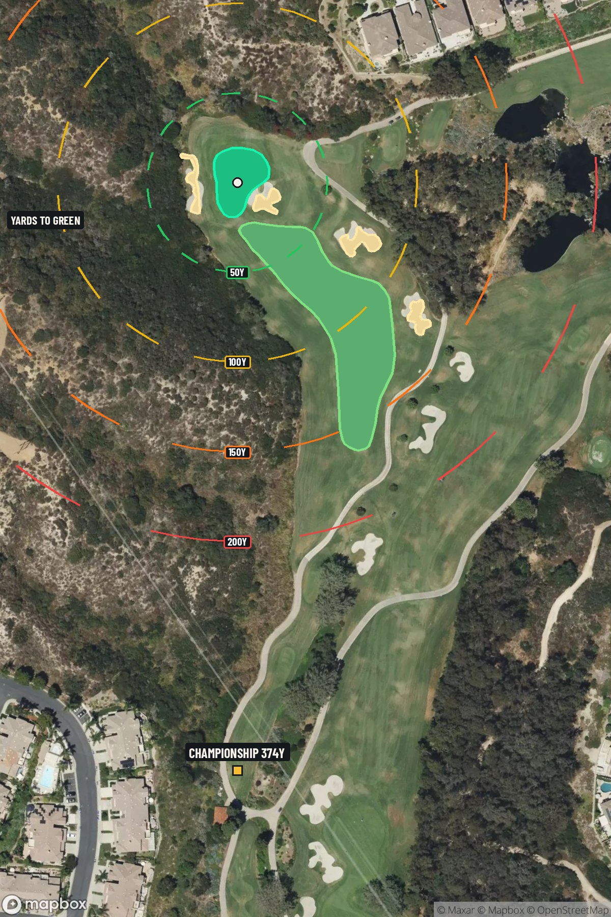 Hole 13 aerial at Aviara Golf Club at Four Seasons Resort