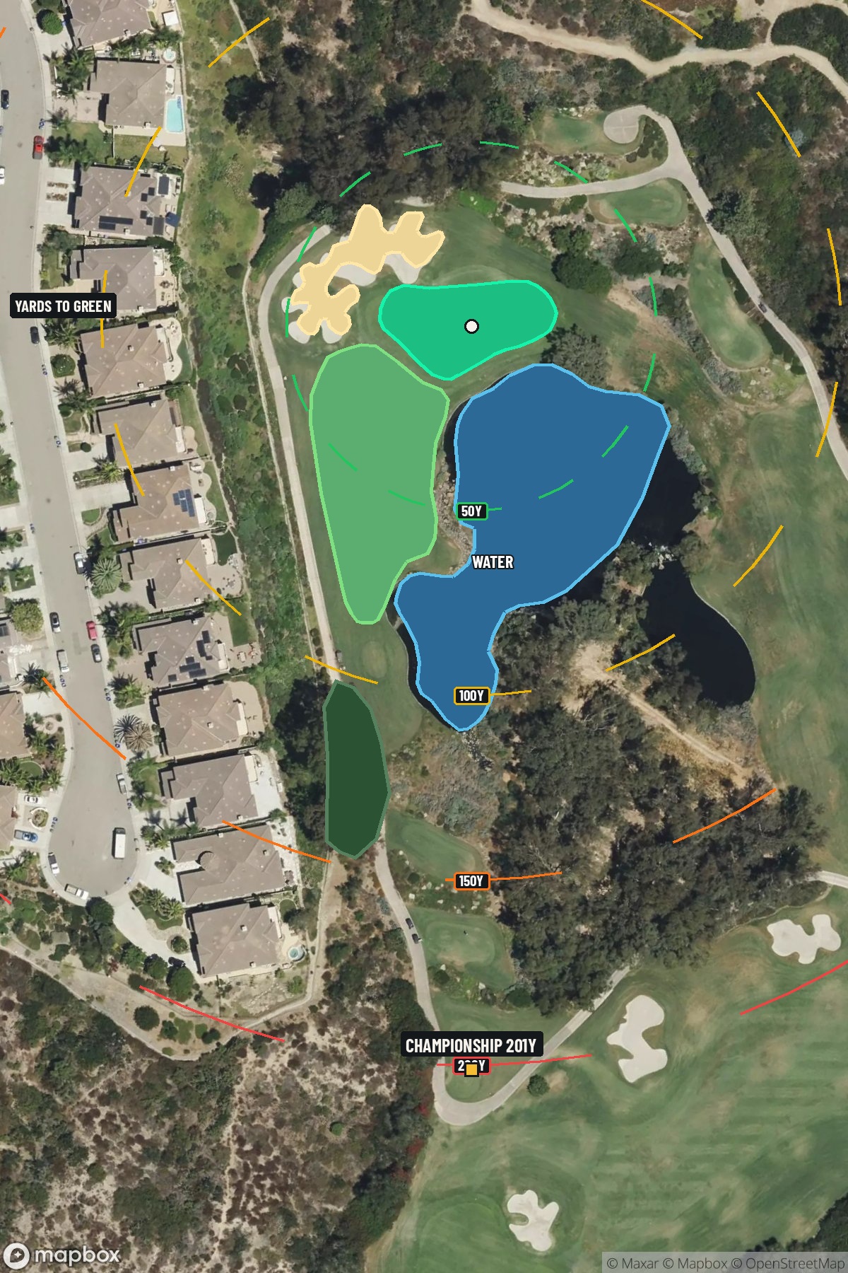 Hole 14 aerial at Aviara Golf Club at Four Seasons Resort