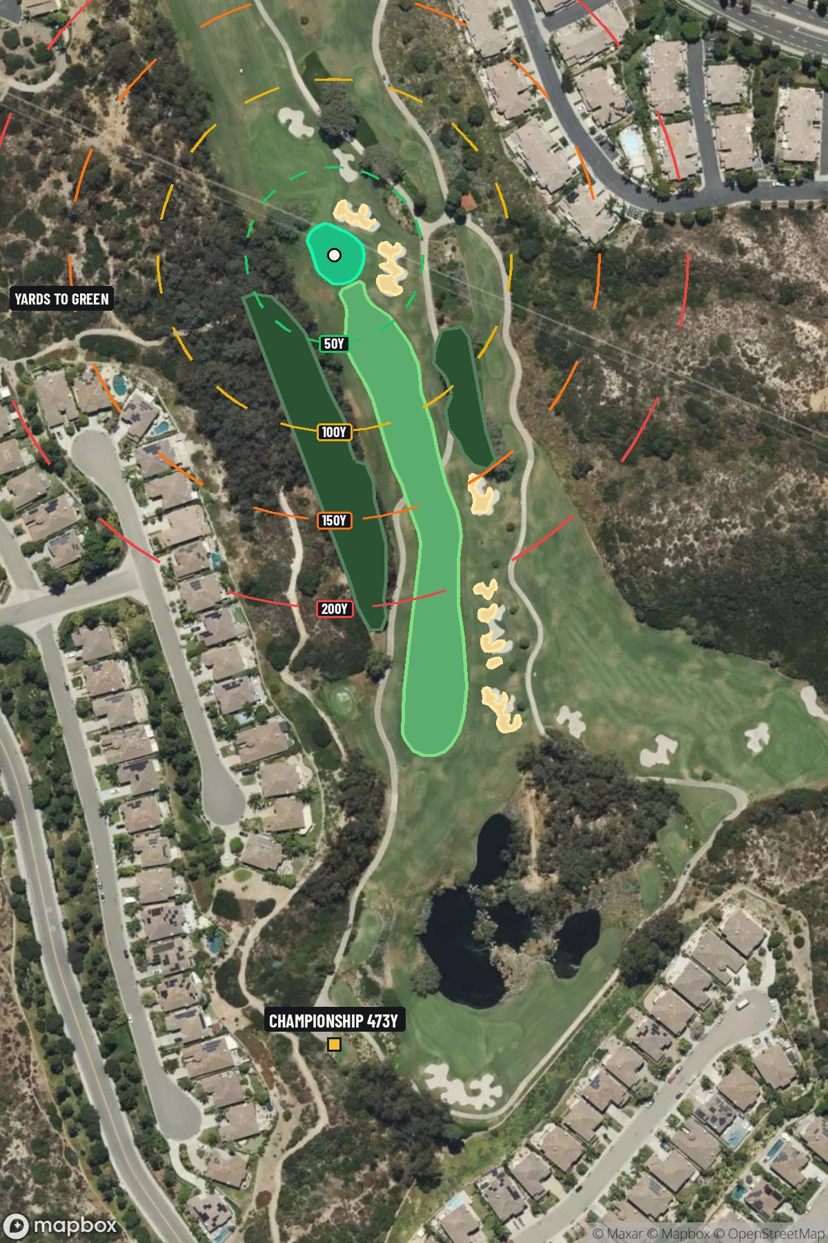 Hole 15 aerial at Aviara Golf Club at Four Seasons Resort
