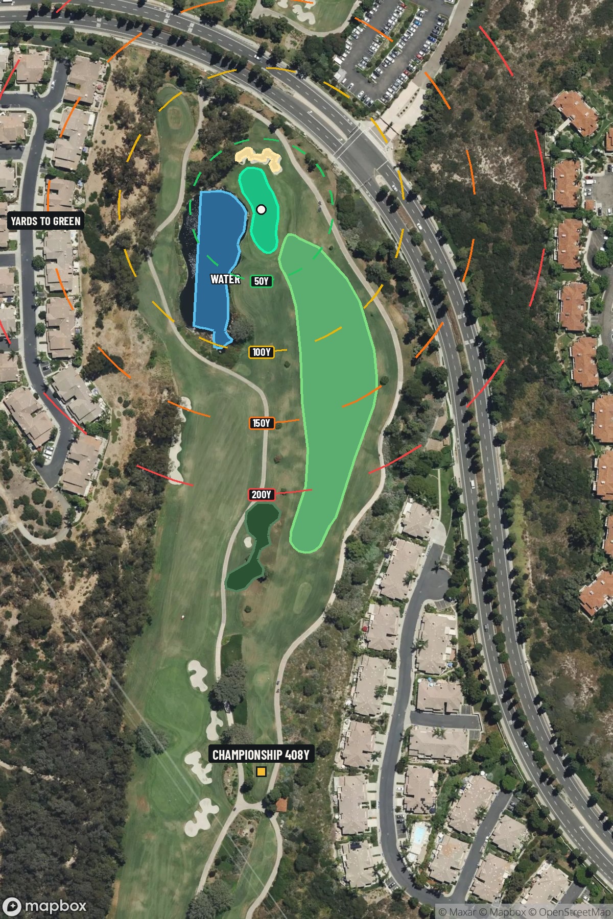 Hole 16 aerial at Aviara Golf Club at Four Seasons Resort