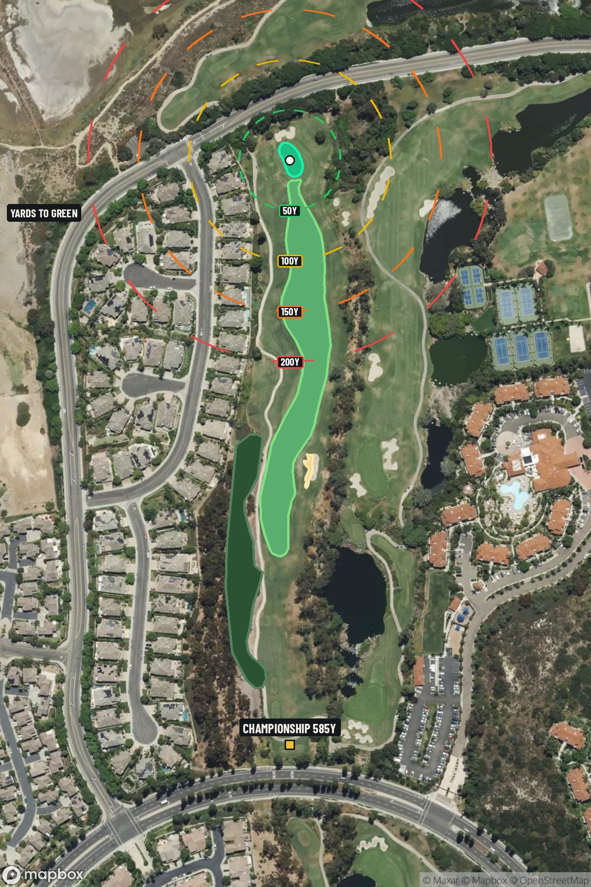 Hole 17 aerial at Aviara Golf Club at Four Seasons Resort