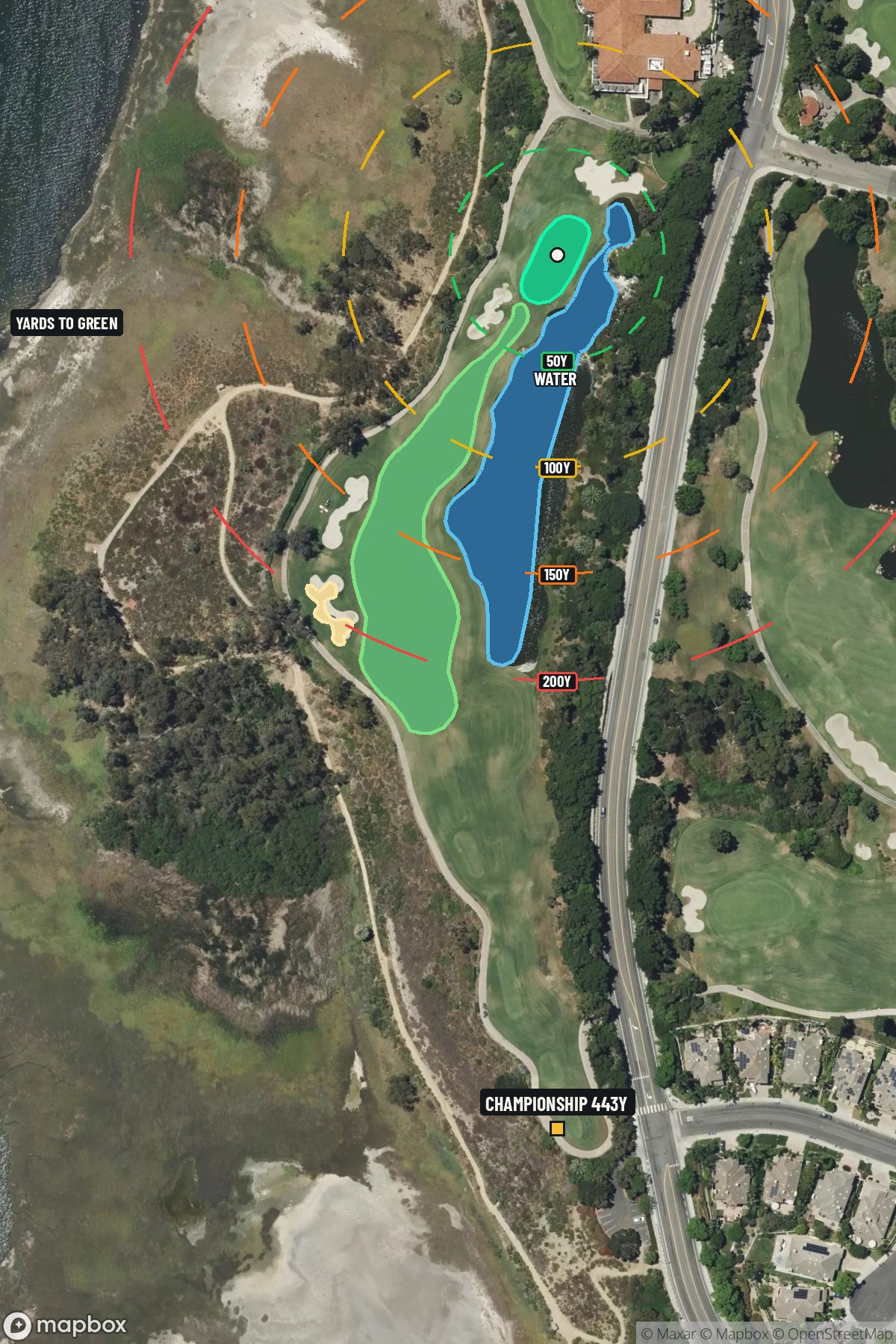 Hole 18 aerial at Aviara Golf Club at Four Seasons Resort