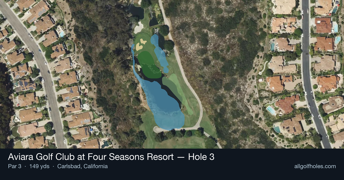Hole 3 aerial at Aviara Golf Club at Four Seasons Resort